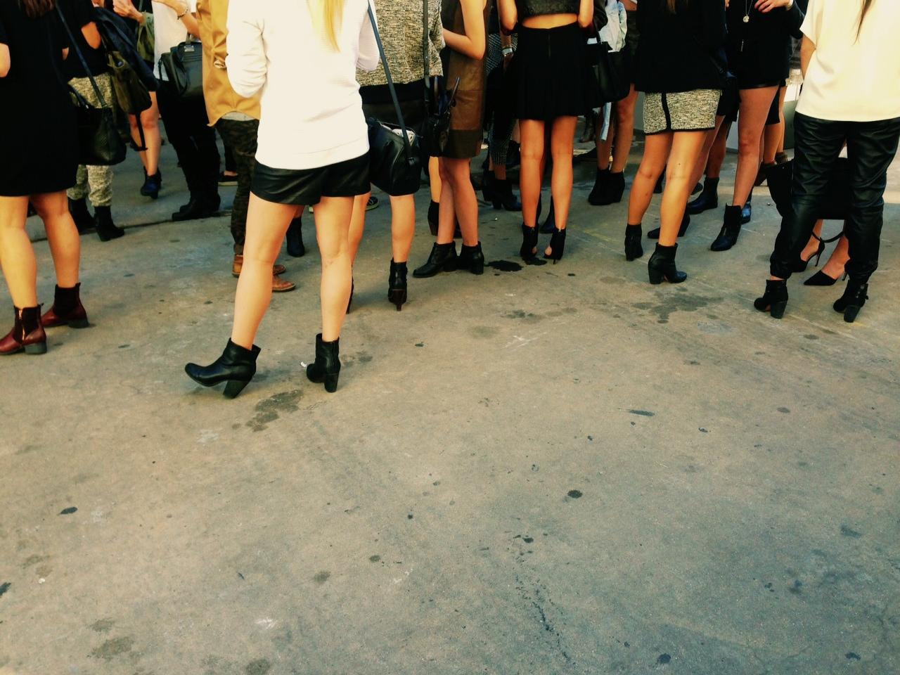 The stylish shoes and skirts of New York fashion week's attendees.