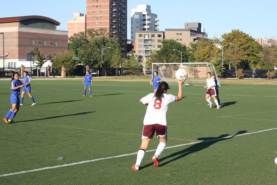Senior captain Olivia McFadden inbounds the ball. Photo by Maya Grodzka. 