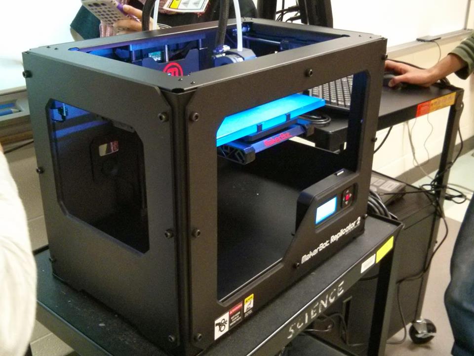 The newest member of the Robotics team: a 3D printer.  Photo courtesy of the Steel Hawks.