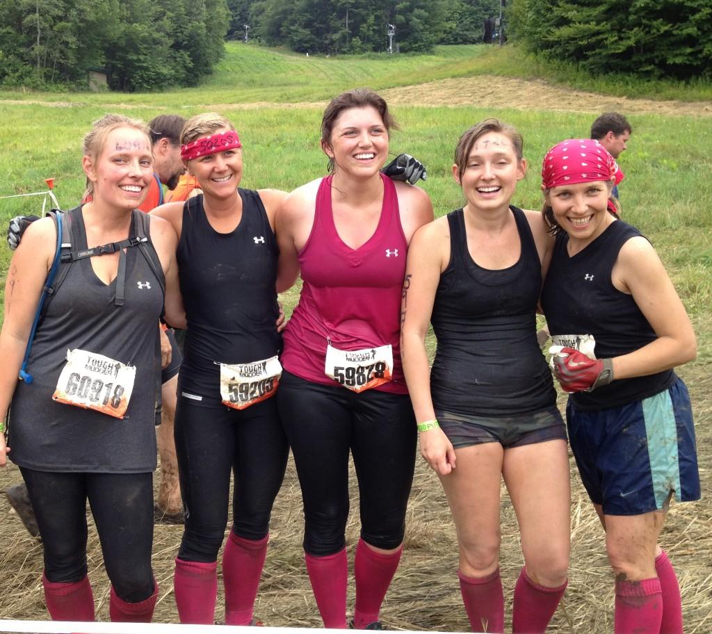 Ms. York with friends after completing the Tough Mudder race. Photo courtesty of Veronica York.