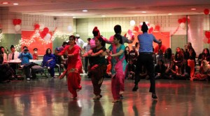 Members of the Sikh Student Association perform cultural dances. 