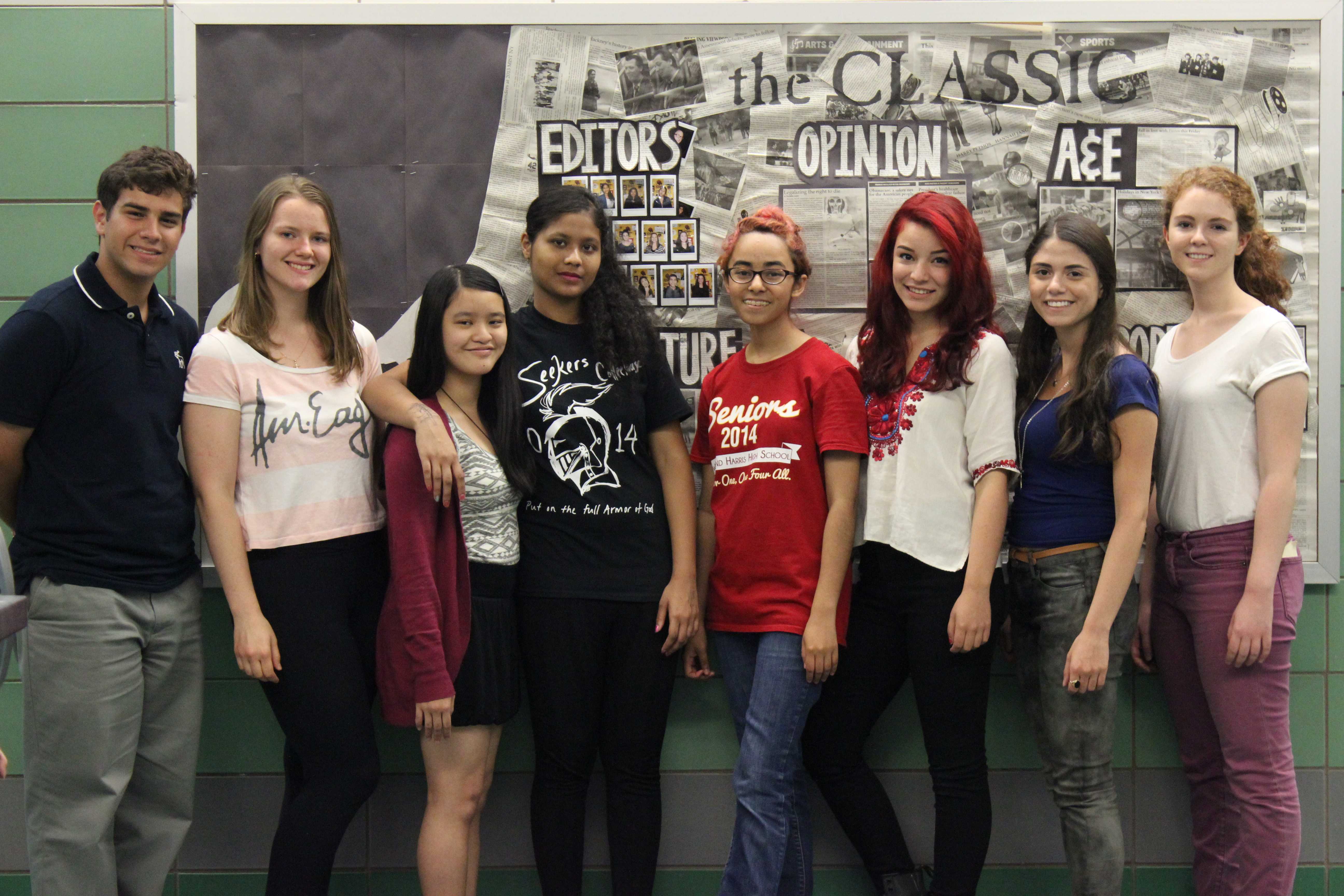 Outgoing editors Daniel Restifo, Magdalena Grabos, Michelle Gan, Suswana Chowdhury, Asia Acevedo, Fran Horowitz, and Anna St. Clair
